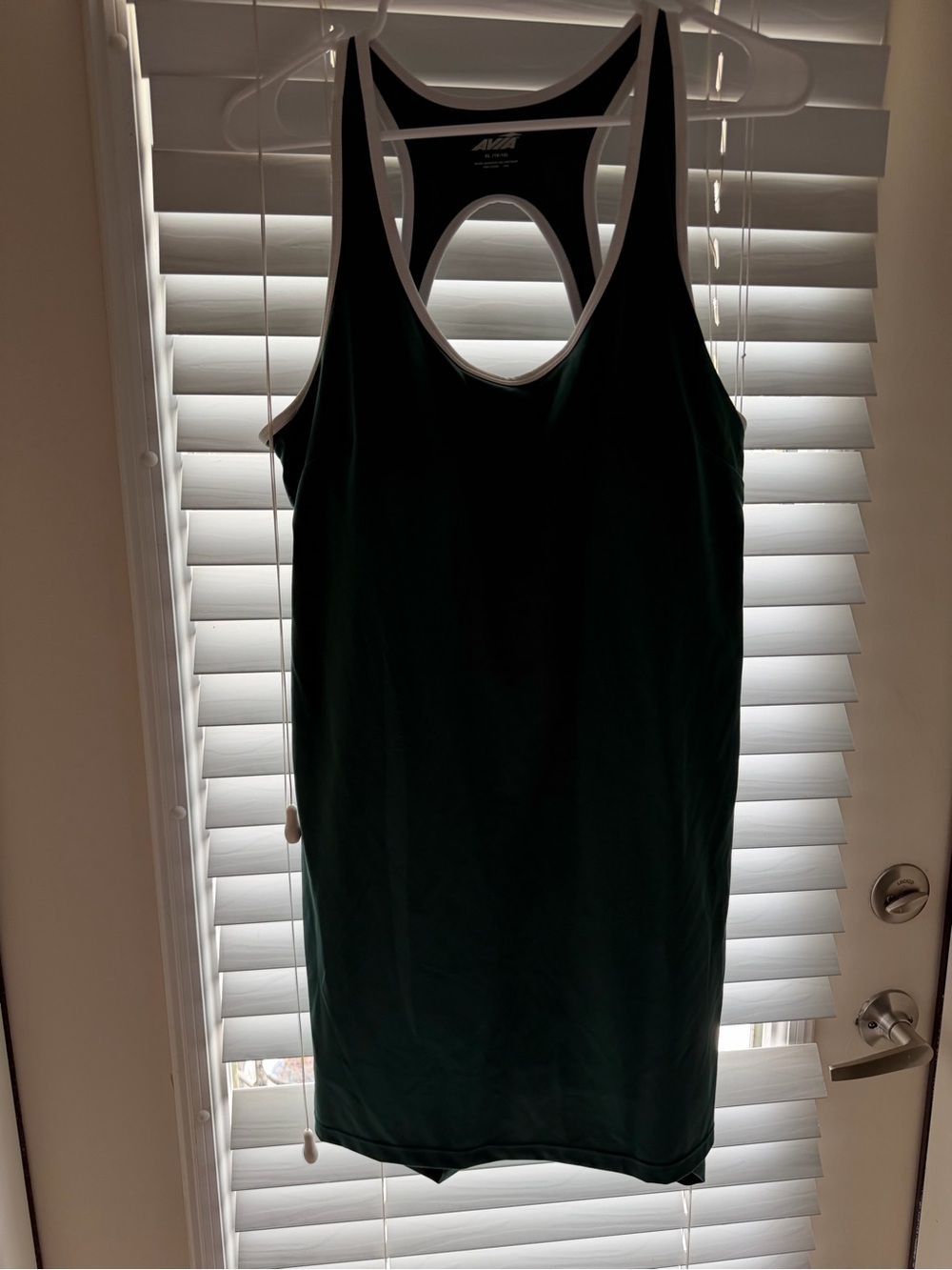 Avia Dark Green Racerback Mini Dress with White Trim